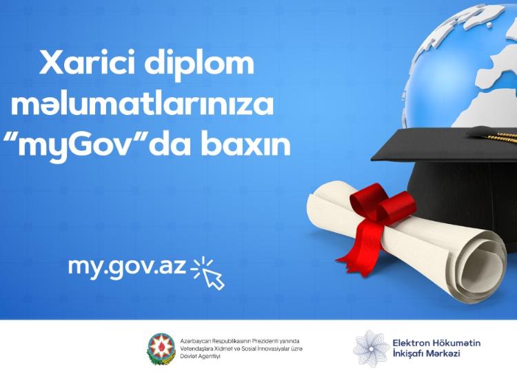 Xarici diplom məlumatlarınıza "myGov"da baxın 