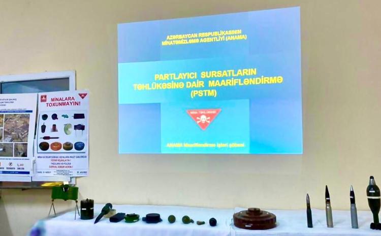 Zəngilanın Ağalı kəndinə köçürüləcək vətəndaşlara mina və PHS təhlükəsinə dair məlumatlandırma təlimlərinə başlanılıb 