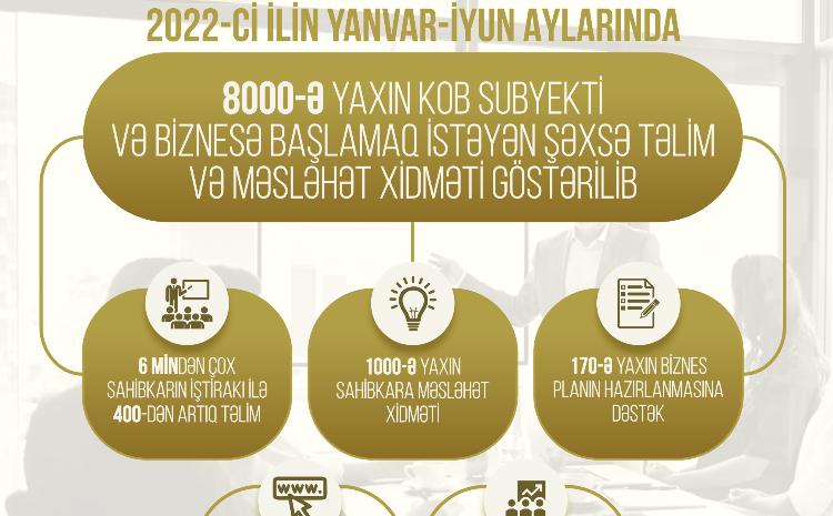8 minə yaxın KOB subyekti və biznesə başlamaq istəyən şəxsə təlim və məsləhət xidməti göstərilib 