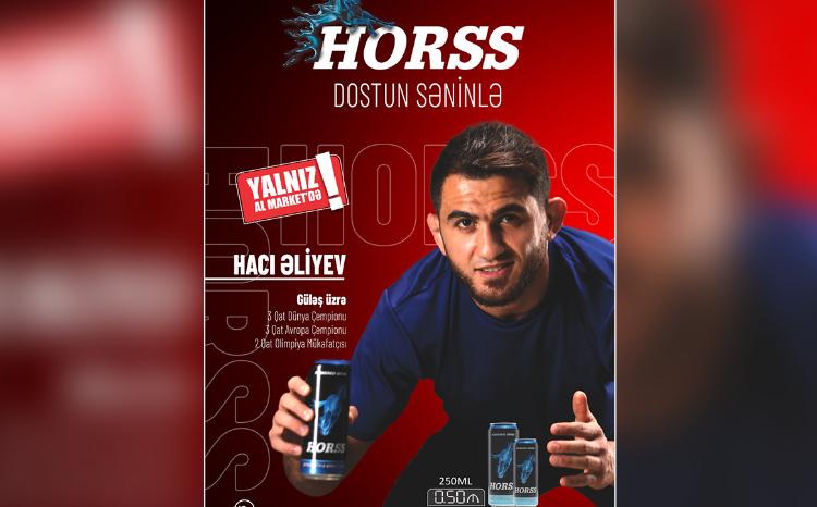 Hacı Əliyev "Al Marketlər"in xüsusi içkisi "Horss"un siması oldu! 