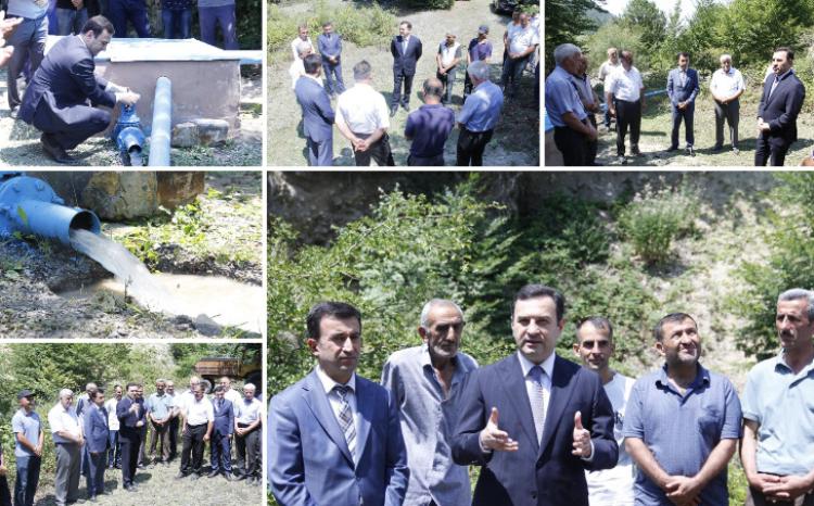 Talıstan kəndinə çəkilən içməli su xəttinin açılışı olub 