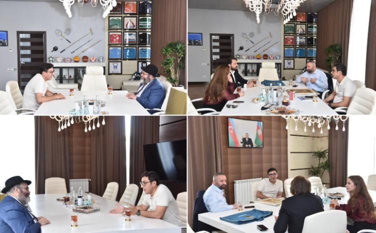 Fərid Qayıbov Azərbaycanın aşkenazi yəhudilərinin baş ravvini Şneor Seqalla görüşüb 