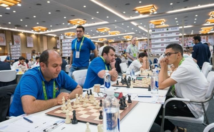 Kişi şahmatçılarımız Ümumdünya Şahmat Olimpiadasında növbəti turda mübarizə aparıblar 