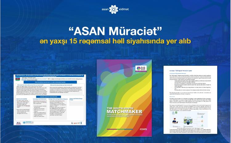 "ASAN Müraciət" ən yaxşı 15 təcrübə sırasında yer alıb 
