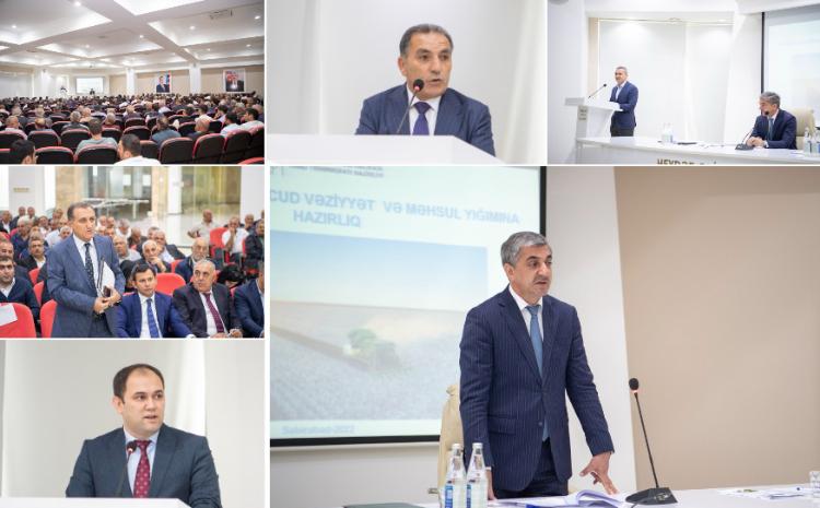 Sabirabadda "Pambıqçılıqda mövcud vəziyyət və məhsul yığımına hazırlıq" mövzusunda regional müşavirə keçirilib 