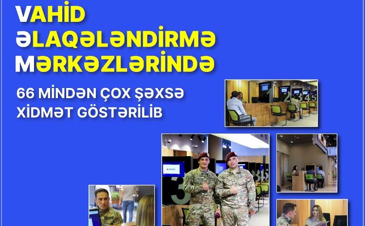Vahid əlaqələndirmə mərkəzlərində 66 mindən çox şəxsə xidmət göstərilib 