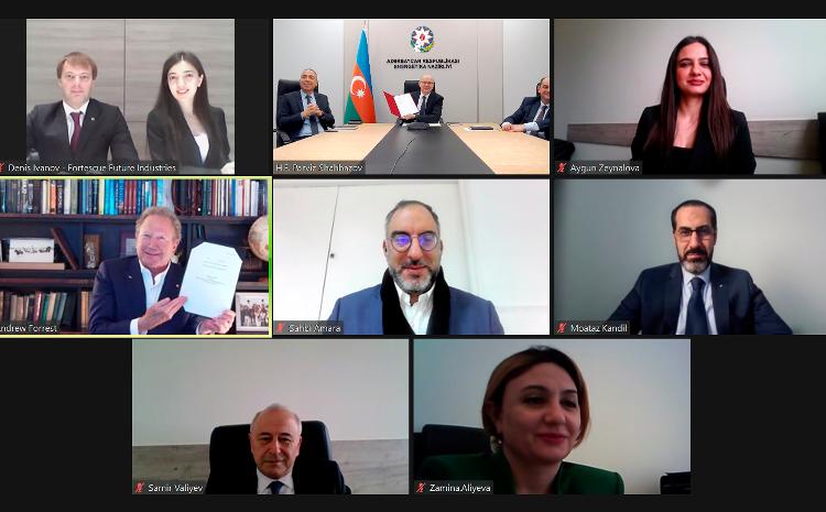 Министерство энергетики и Fortescue Future Industries подписали рамочное соглашение по проектам возобновляемой энергии и «зеленого водорода» в Азербайджане 