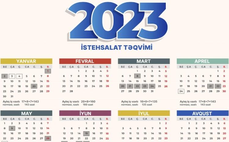 2023-cü il üçün iş vaxtı norması və istehsalat təqvimi təsdiq edilib 