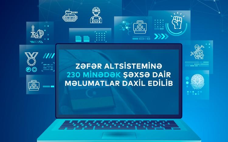 "Zəfər" altsisteminə 230 mindən çox şəxsə dair məlumat daxil edilib 