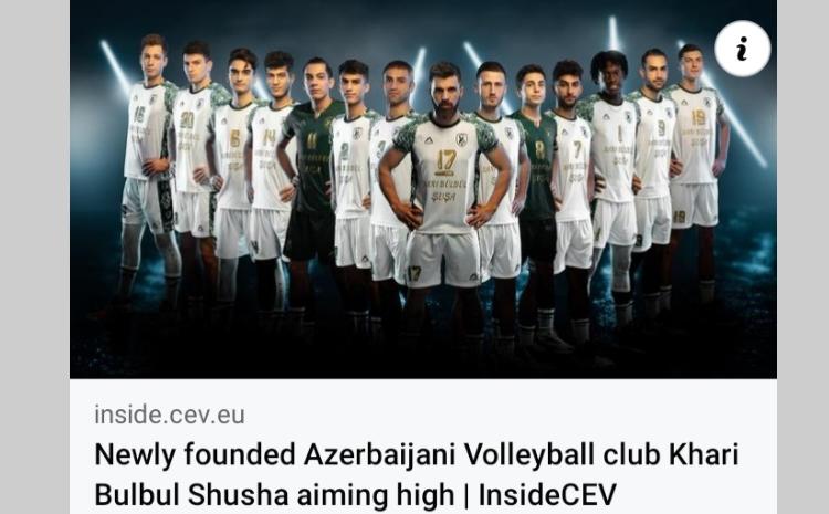 Avropa Voleybol Konfederasiyası Şuşanın tarixi Azərbaycan torpağı olduğunu bildirir 