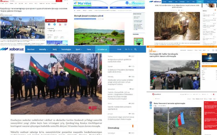Özbəkistan mətbuatı Laçın-Xankəndi yolunda azərbaycanlı ekofəalların keçirdiyi etiraz aksiyasına geniş yer verib 