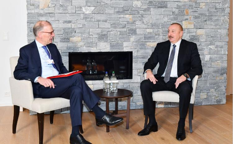 Ilham Aliyev met with President and Chief Executive Officer of Carlsberg Group in Davos 