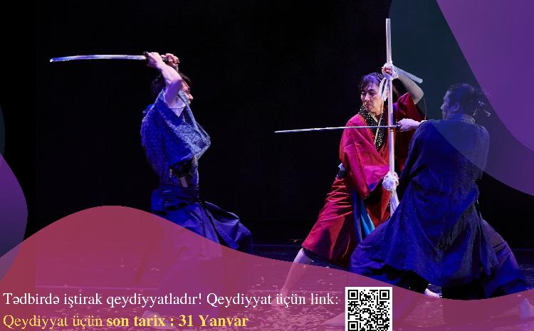 Ənənəvi yapon qılınc döyüşü səhnələri ilə "Tate-Hatoryu NY" qrupunun konserti 