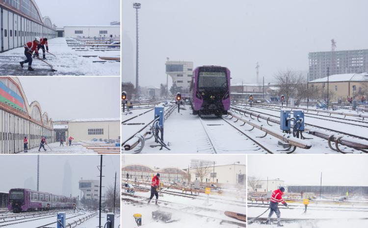 Qarlı hava şəraitində metropoliten normal iş rejimində çalışıb 