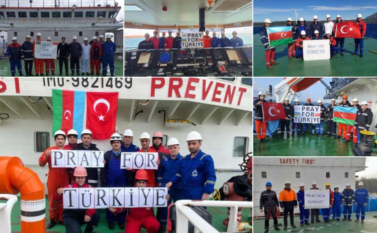 Xarici sularda üzən dənizçilərimiz Türkiyəyə dəstək nümayiş etdiriblər 
