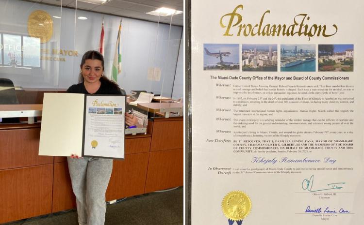 Руководство американского округа Maйами-Дейд объявило 26 февраля Днем памяти жертв Ходжалы 