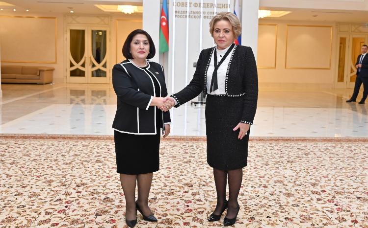 Sahibə Qafarova Rusiya Federasiyası Federal Məclisi Federasiya Şurasının sədri ilə görüşüb 