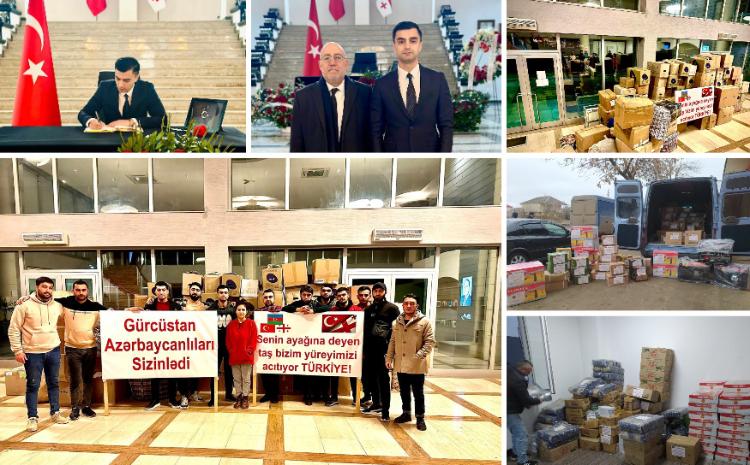 Gürcüstan azərbaycanlıları Türkiyəyə yardım kampaniyasına qoşulub 