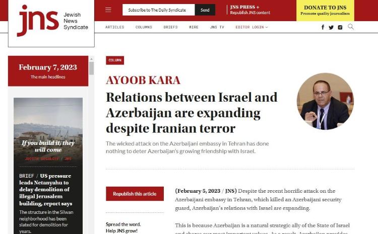Sabiq nazir İsrail-Azərbaycan əlaqələrinin genişlənməsini qarşısıalınmaz proses adlandırıb 