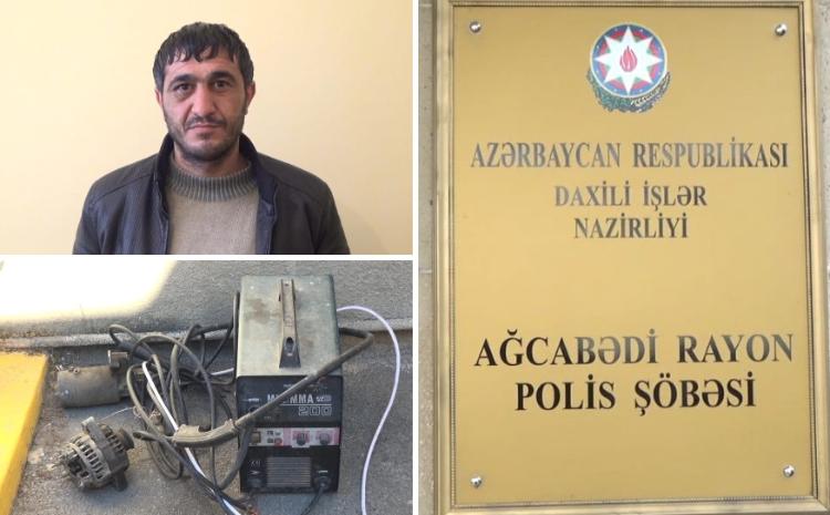 Avtomobil təmiri sexlərindən oğurluq etməkdə şübhəli bilinən şəxs saxlanılıb 