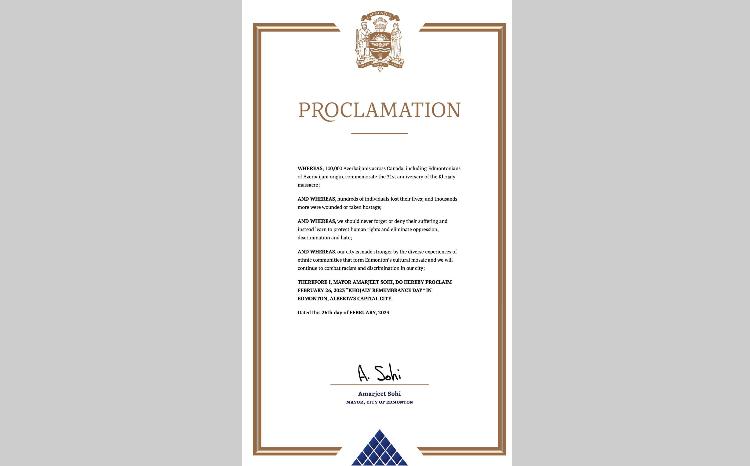 Kanadanın Edmonton şəhərində 26 fevral tarixi "Xocalının Anım günü" elan edilib 