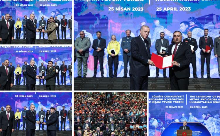 Türkiyə Respublikasının Prezidenti Azərbaycan xilasedicilərini təltif edib 