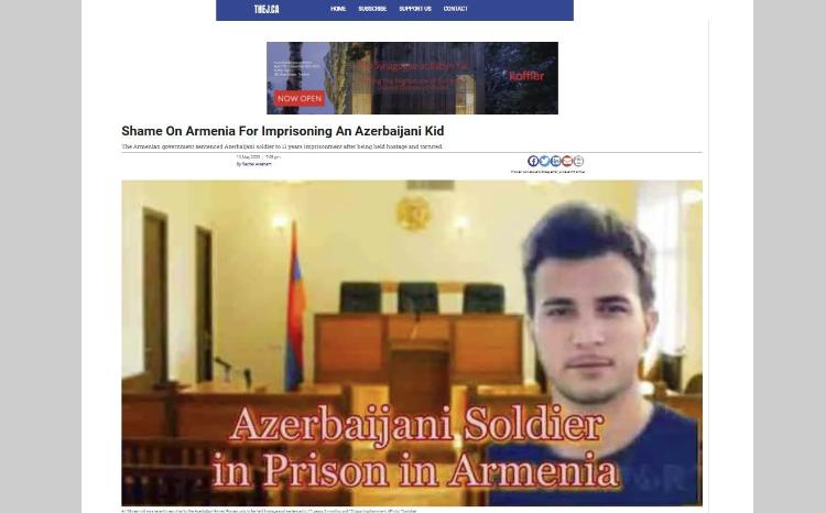 Kanada mətbuatı: Azərbaycanlı gənci azadlıqdan məhrum edən Ermənistana ar olsun! 