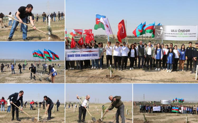 Ulu Öndər Heydər Əliyevin 100 illik yubileyi ilə əlaqədar ağacəkmə tədbirləri davam edir 