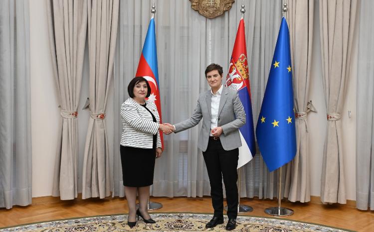 Milli Majlis Chair Sahiba Gafarova Meets with Serbian PM 