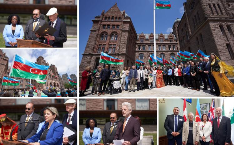 Ontario parlamentinin önündə Azərbaycan Bayrağı qaldırılıb - VİDEO