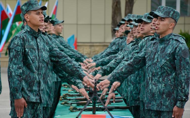 DSX: Gənc əsgərlərin andiçmə mərasimi keçirilib - VİDEO