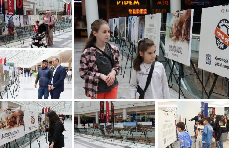 Bakının iri ticarət mərkəzlərində "Qarabağda urbisid" fotosərgisi açılıb 