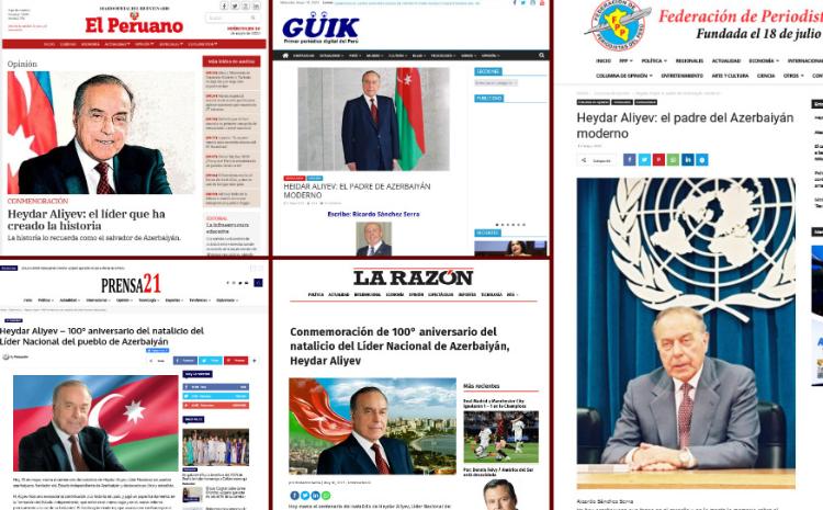 Ümummilli lider Heydər Əliyevin anadan olmasının 100-cü ildönümü Peru mətbuatında geniş işıqlandırılıb 