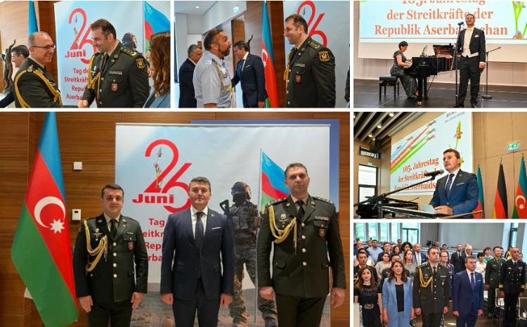 Berlində Azərbaycan Respublikası Silahlı Qüvvələr Gününün 105 illiyi qeyd olunub - VİDEO