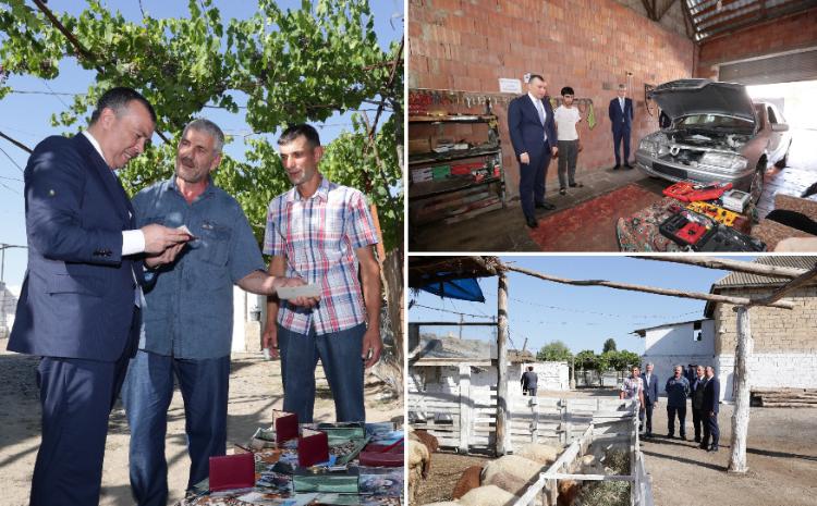 Salyanda özünüməşğulluq proqramı üzrə müharibə iştirakçıları üçün qurulmuş təsərrüfatlara baxış keçirilib 