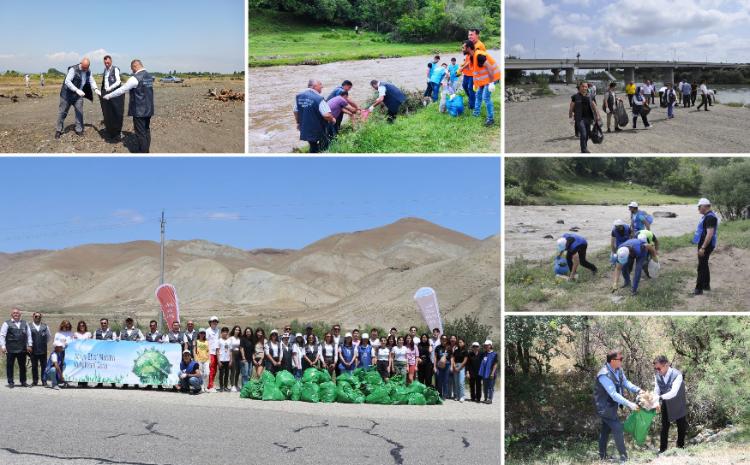 "Ümumdünya ətraf mühit günü"ndə çay sahilləri tullantılardan təmizlənib 