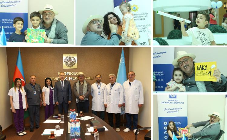 Əməkdar artist Bəhram Bağırzadə Mərkəzi Gömrük Hospitalında səhiyyə işçilərinin uşaqları ilə görüş keçirib 
