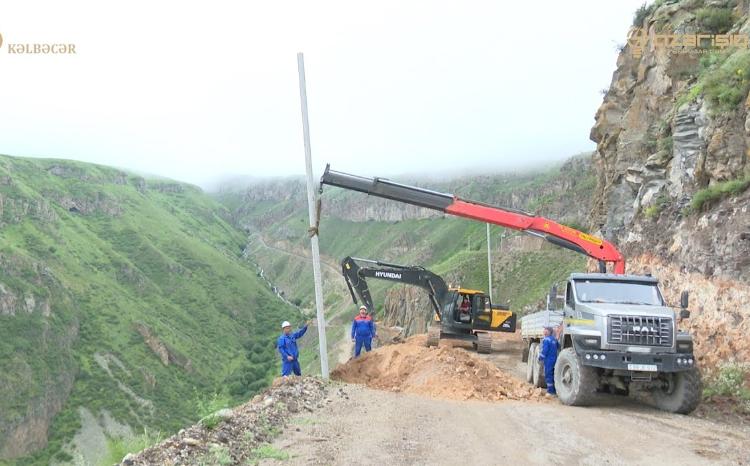 "Azərişıq" ASC Kəlbəcərdə yenidənqurma işlərini davam etdirir - VİDEO