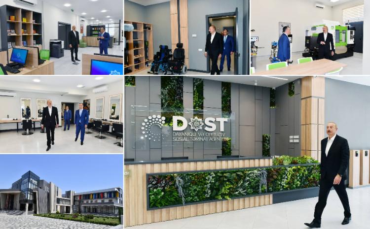 İlham Əliyev Bərdədə Qarabağ Regional DOST Mərkəzinin və Qarabağ Regional Peşə Hazırlığı Mərkəzinin açılışında iştirak edib 