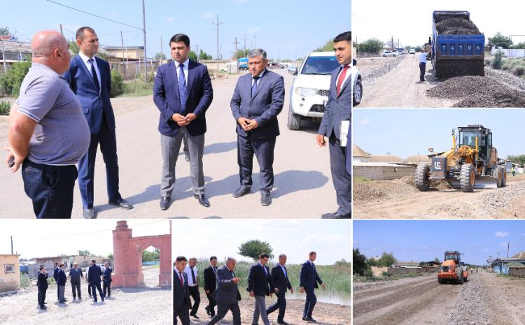 Neftçala Rayon İcra Hakimiyyətinin başçısı yeni tikilən avtomobil yoluna baxış keçirib 