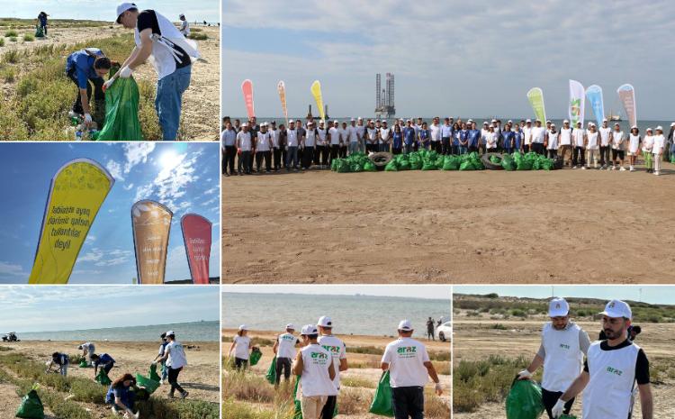 Xəzərin Zirə sahilində təmizlik aksiyası keçirilib 