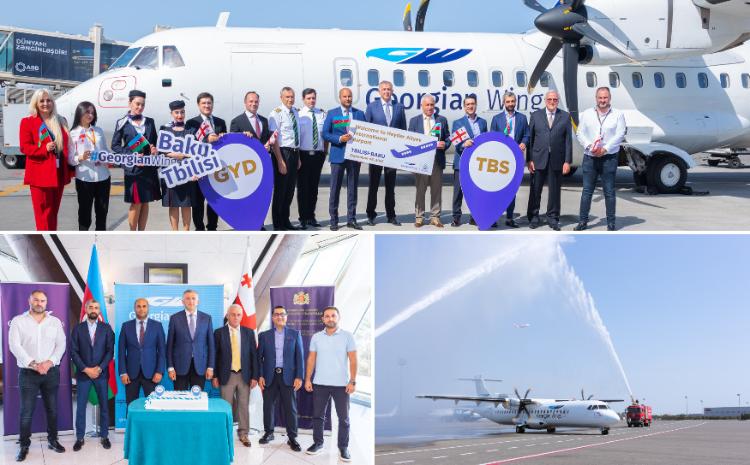Международный аэропорт Гейдар Алиев принял первый рейс Georgian Wings - ВИДЕО
