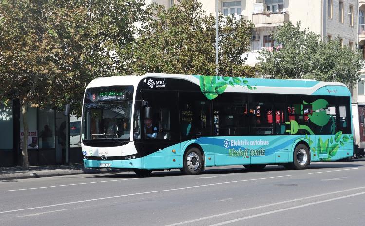 Bakıda ilk elektrik mühərrikli avtobus xəttə buraxılıb 