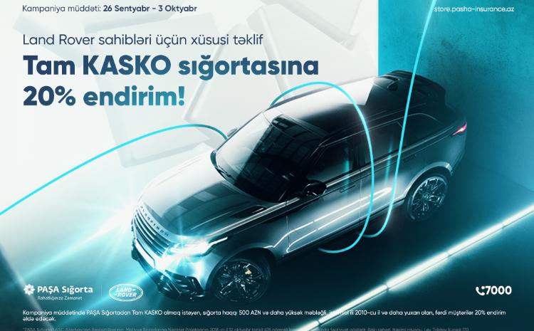 PAŞA Sığortadan Land Rover həvəskarlarına özəl Tam KASKO kampaniyası başladı 