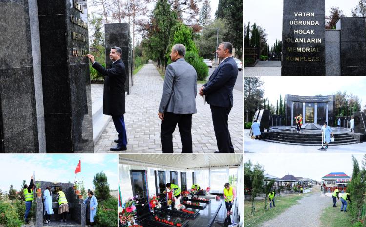 Memorial Kompleksdə və Şəhid məzarlarının ətrafında təmir-bərpa və təmizlik işləri aparılıb 
