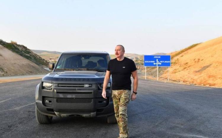 İlham Əliyev Ağdam-Füzuli avtomobil yolunun tikintisi ilə tanış olub 