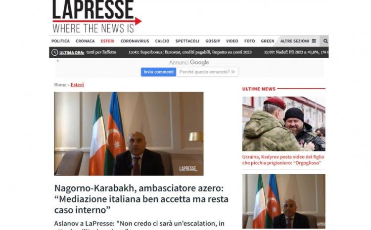 Səfir: Qarabağın erməni sakinləri Azərbaycan tərəfindən davamlı olaraq humanitar yardımlar alırlar 