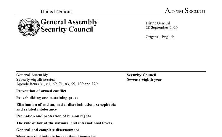 Ceyhun Bayramovun BMT Baş katibinə məktubu Təhlükəsizlik Şurasının və Baş Assambleyanın sənədləri qismində yayılıb 