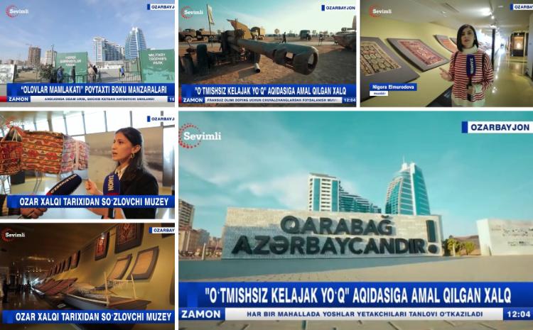 Özbəkistanın populyar "Sevimli TV" telekanalında Azərbaycanın paytaxtı Bakı şəhəri haqqında veriliş nümayiş olunub 