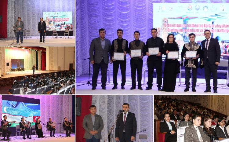 Özbəkistanda "Azərbaycan mədəniyyəti və poeziyası həftəliyi" çərçivəsində Azərbaycan sənətçilərinin qala konserti təqdim olunub 